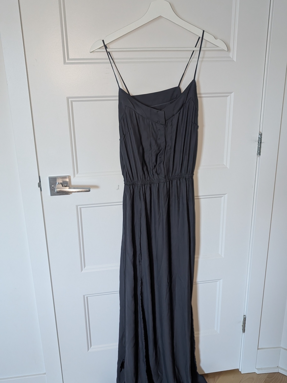 H&M Charcoal Gray Spaghetti Strap Maxi Dress